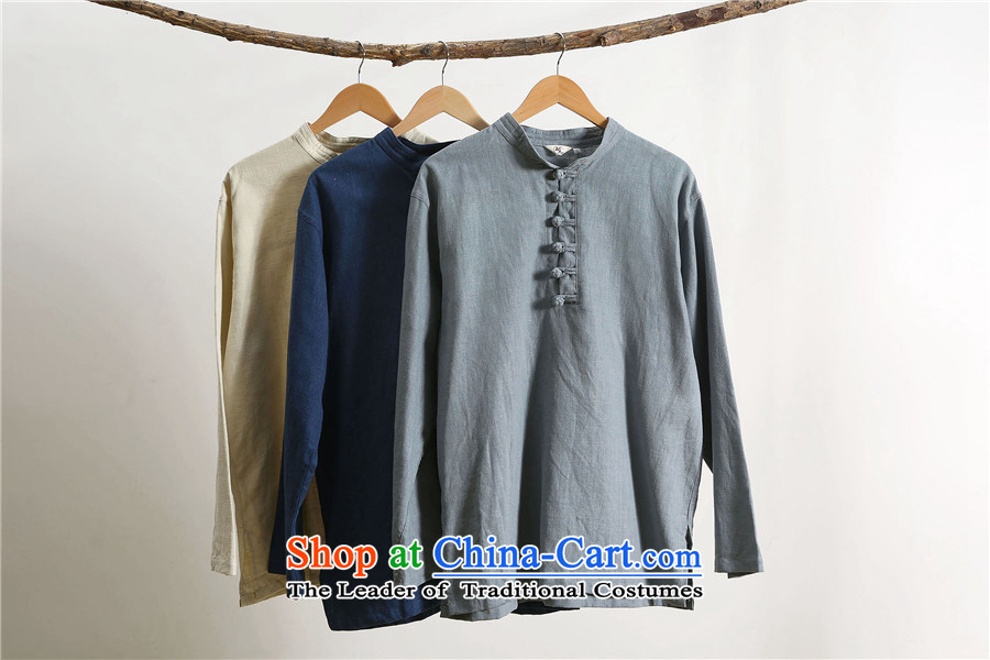The 2015 autumn pick the new China wind leisure men Chinese men code pullovers cotton linen collar Chinese Disc detained men long-sleeved T-shirt light blue L picture, prices, brand platters! The elections are supplied in the national character of distribution, so action, buy now enjoy more preferential! As soon as possible.