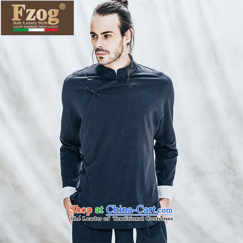 Phaedo of FZOG/ national costumes three-dimensional construction Pure Cotton Men China wind among young men from the Tang dynasty long-sleeved black L,fzog,,, ironing shopping on the Internet