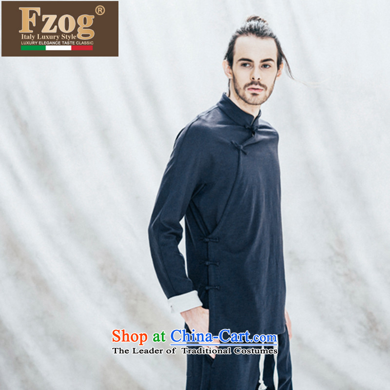 Phaedo of FZOG/ national costumes three-dimensional construction Pure Cotton Men China wind among young men from the Tang dynasty long-sleeved black L,fzog,,, ironing shopping on the Internet