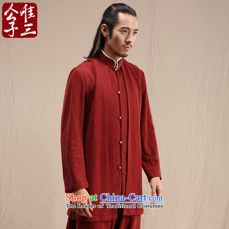 Cd 3 model compare China wind linen male Han Chinese jacket leisure Tang Ma load ethnic Han-windbreaker autumn rice white 185/100A(XXL), CD 3 , , , shopping on the Internet