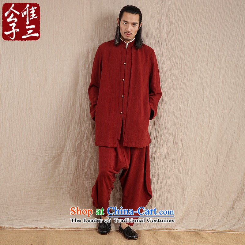 Cd 3 model compare China wind linen male Han Chinese jacket leisure Tang Ma load ethnic Han-windbreaker autumn rice white 185/100A(XXL), CD 3 , , , shopping on the Internet