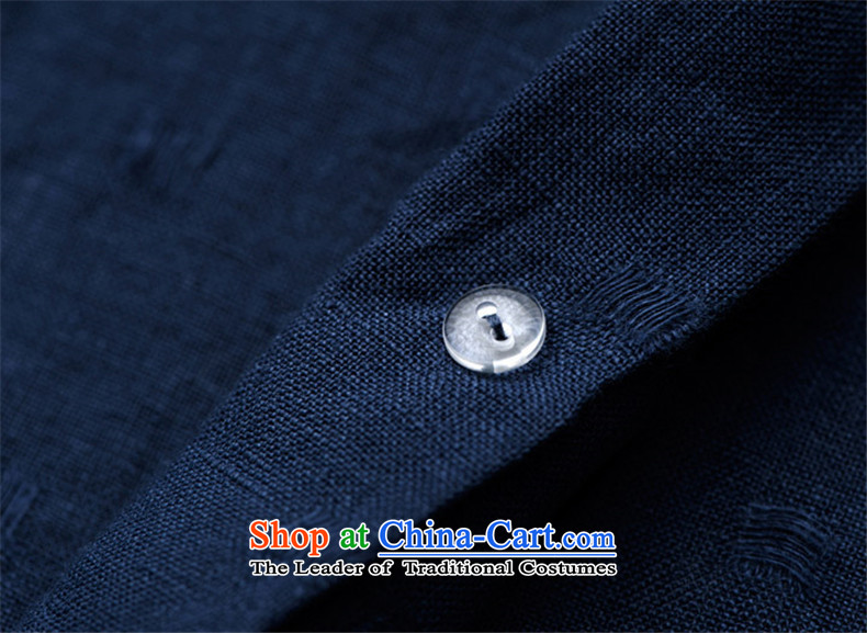 Phaedo of FZOG/ autumn and winter, China wind Men's Shirt jacquard collar youth men's long-sleeved Tang Dynasty Blue Linen S picture, prices, brand platters! The elections are supplied in the national character of distribution, so action, buy now enjoy more preferential! As soon as possible.