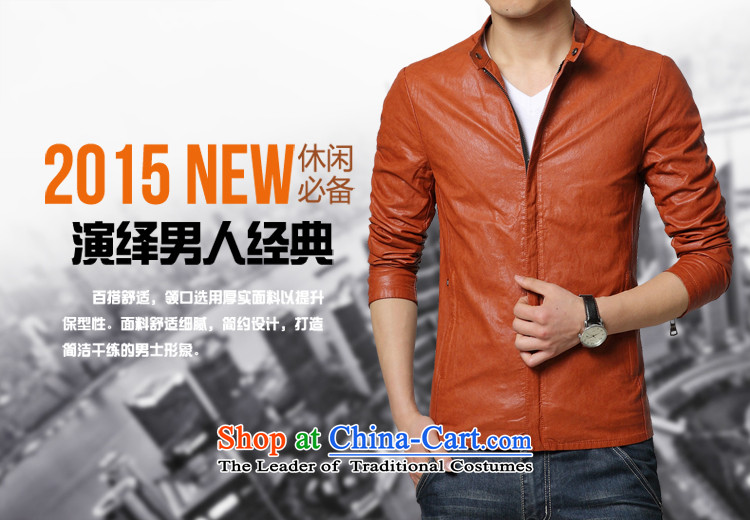 Cayman Jos AD 2015 New Tang Dynasty Chinese tunic in summer and autumn, Men's Mock-Neck PU leather jacket coat Sau San leather jacket casual male black M picture, prices, brand platters! The elections are supplied in the national character of distribution, so action, buy now enjoy more preferential! As soon as possible.