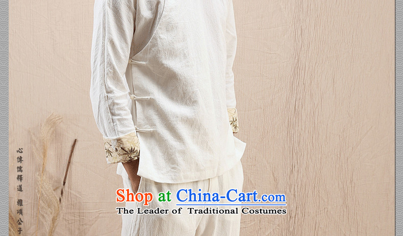 Cd 3 Model Hak Beep China wind linen Men's Mock-Neck Shirt Chinese long-sleeved shirt with tie-Tang Dynasty Recreation Choo Ma natural picture, prices, 185/100A(XXL) brand platters! The elections are supplied in the national character of distribution, so action, buy now enjoy more preferential! As soon as possible.