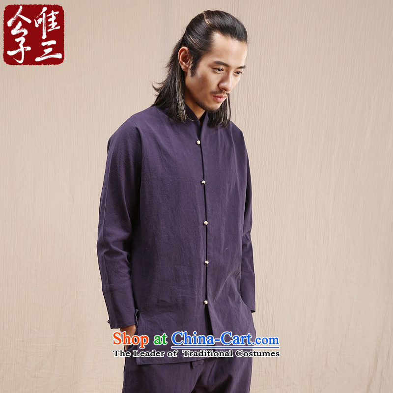 Cd 3 model bodhi enlightenment China wind linen Men's Mock-Neck Shirt Chinese shirt leisure Tang Dynasty Han-autumn and winter new rice white 175/92A(L), CD 3 , , , shopping on the Internet