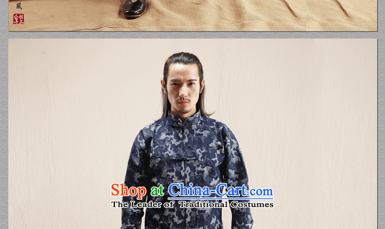 Cd 3 model hesitation China wind Tang Dynasty Recreation and camouflage cowboy windbreaker Chinese ethnic Han-jacket for autumn and winter 185/100A(XXL) Blue Photo, prices, brand platters! The elections are supplied in the national character of distribution, so action, buy now enjoy more preferential! As soon as possible.