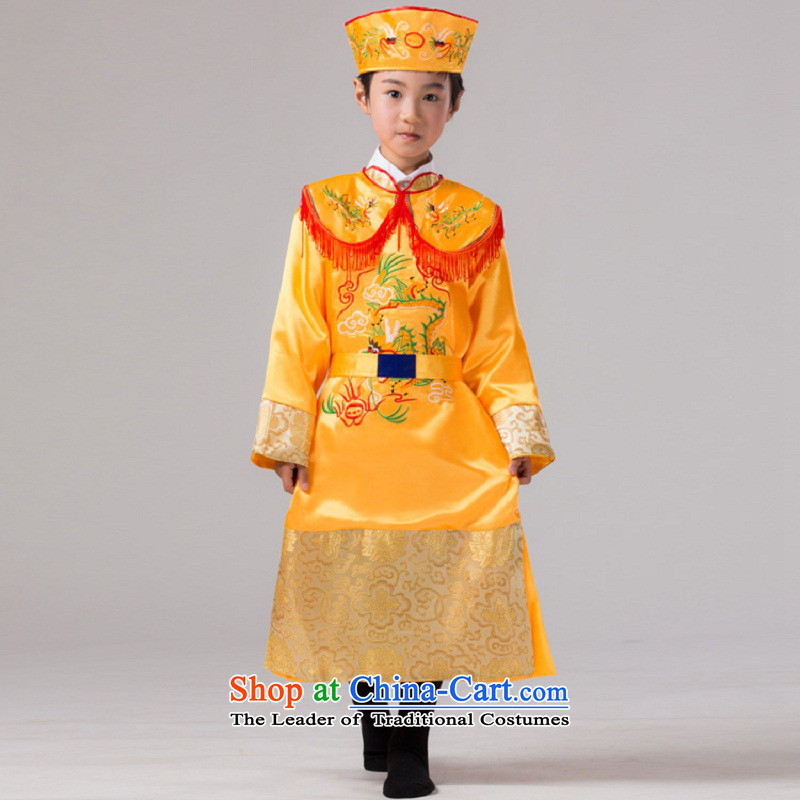 The Syrian children ancient time costumes of the Tang Dynasty emperors costume boy wearing yellow with little dragons robe Prince Edward costumes and pale yellow 150CM photo, prices, brand platters! The elections are supplied in the national character of distribution, so action, buy now enjoy more preferential! As soon as possible.