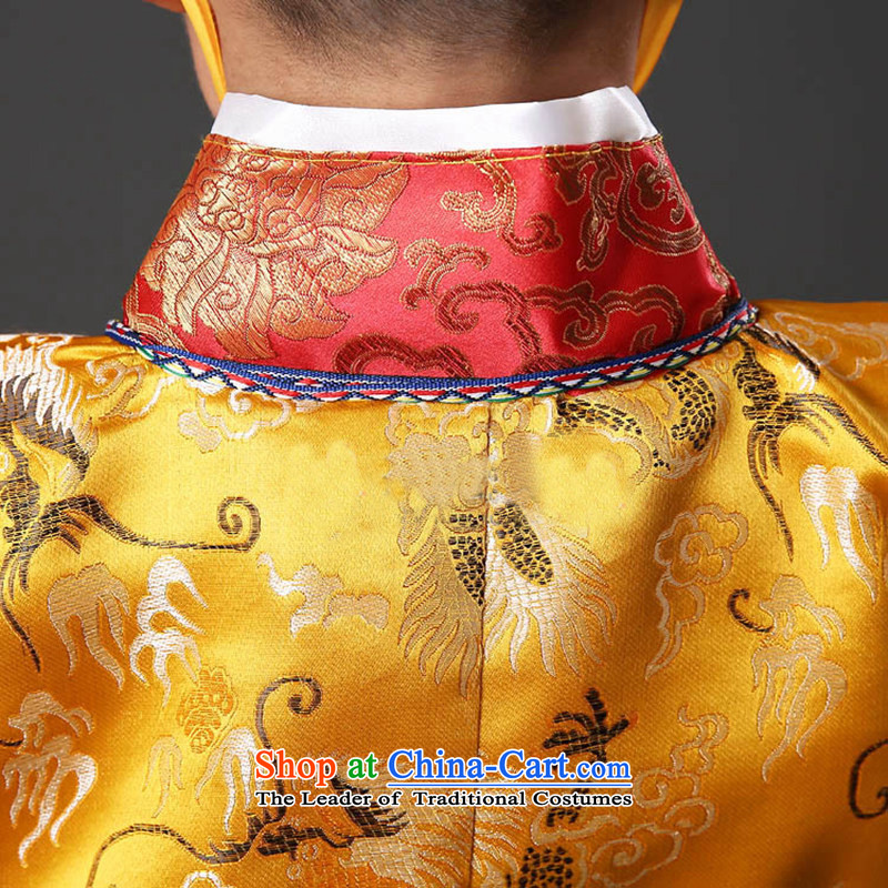 The Han dynasty emperor time Syrian Tang clothing fashions Prince Edward small Tzu Lung robe child costume will Han-floor male costume orange 150CM, time Syrian shopping on the Internet has been pressed.