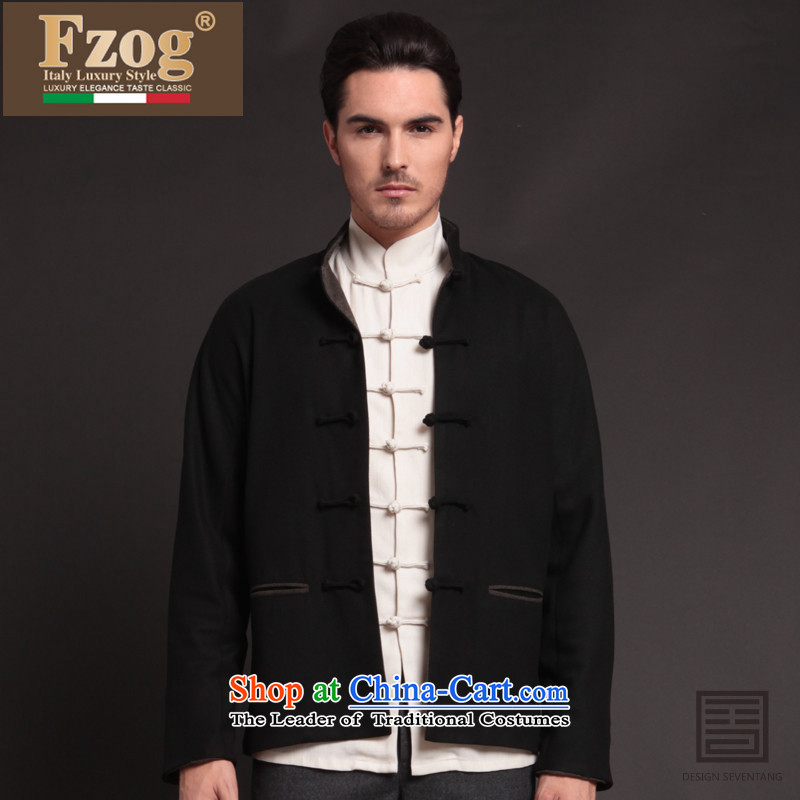 Phaedo grid autumn FZOG/ new elegance temperament of men pure color Sau San China wind up a mock-neck tie long-sleeved black XL,FZOG,,, Tang shopping on the Internet