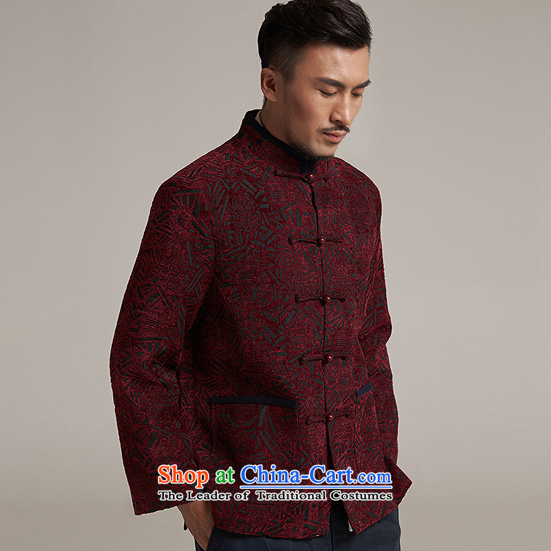 Fudo Hong Wai Tak聽2015 autumn and winter new products men Tang China Wind Jacket men older casual jacket China wind聽2XL/180, dark red de fudo shopping on the Internet has been pressed.