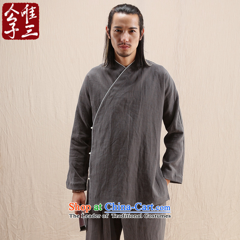 Cd 3 model of Abraham, China wind ramie male Han Chinese jacket leisure Tang Ma load ethnic Han-yi autumn wind 170/88A(M), white CD 3 , , , shopping on the Internet