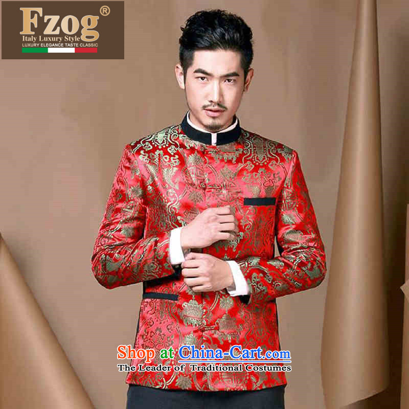 Phaedo of China FZOG/ autumn wind men Chinese wedding dress collar Sau San Tong jacket from Jewish men red M,fzog,,, shopping on the Internet