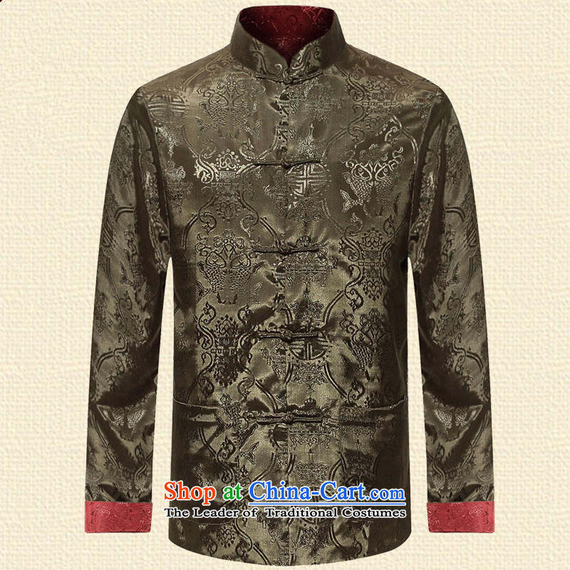 The fall of ILELIN2015 older persons men long-sleeved shirt Tang Dynasty Chinese middle-aged men's Han-costume father grandfather autumn XXL, red jacket, Ephraim ILELIN () , , , shopping on the Internet
