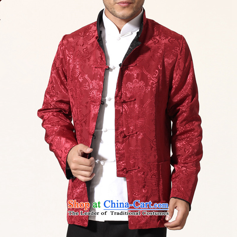 The fall of ILELIN2015 older persons men long-sleeved shirt Tang Dynasty Chinese middle-aged men's Han-costume father grandfather autumn XXL, red jacket, Ephraim ILELIN () , , , shopping on the Internet