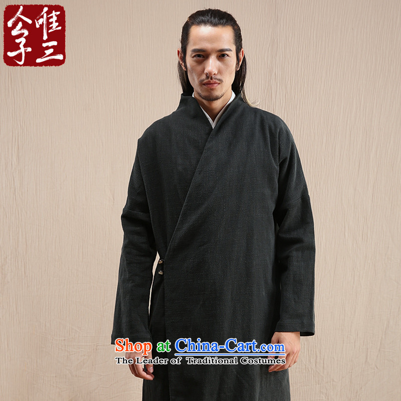 Cd 3 model have Potzu China wind linen male Han Chinese jacket leisure Tang Ma load ethnic Han-yi autumn wind 165/84A(S), black CD 3 , , , shopping on the Internet