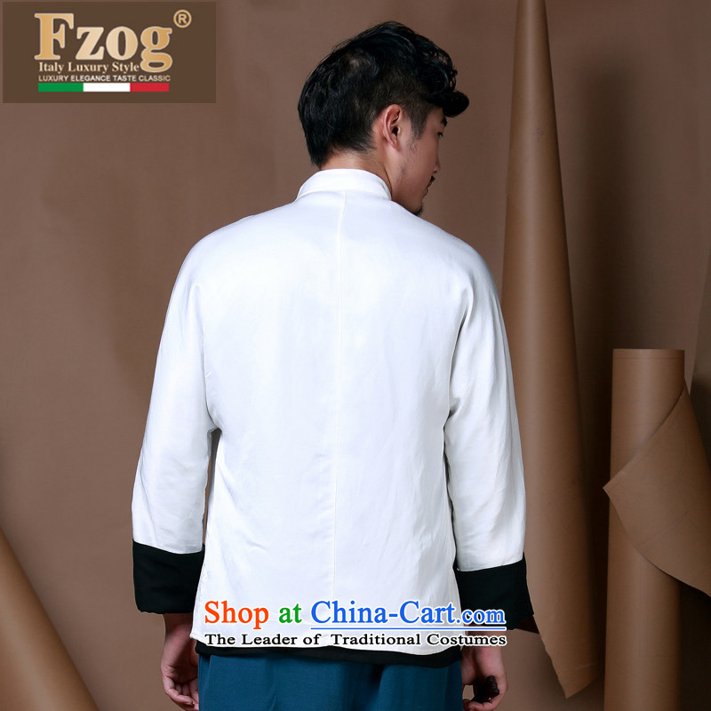 Phaedo of FZOG/ autumn and winter comfortable cotton linen Chinese shirt collar retro-tie long-sleeved jacket white XXXL,FZOG,,, Tang shopping on the Internet