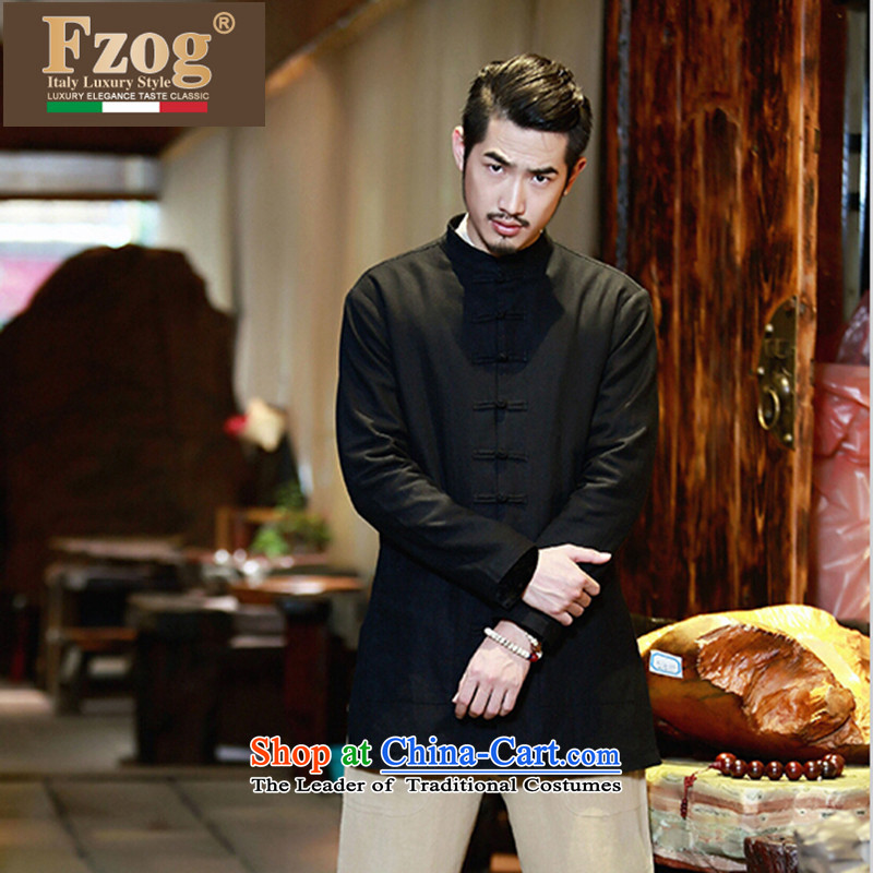 Phaedo of China FZOG/ wind cotton linen cheongsams men's shirts in Han-long ball-men serving casual Tang-pack Black S,fzog,,, shopping on the Internet