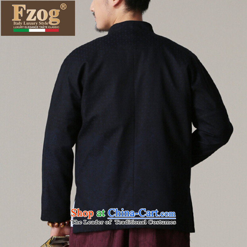 Phaedo of China FZOG/ autumn wind New Men's Jackets pure cotton in older men with Father Tang dynasty hands-free ironing dark blue S,fzog,,, shopping on the Internet
