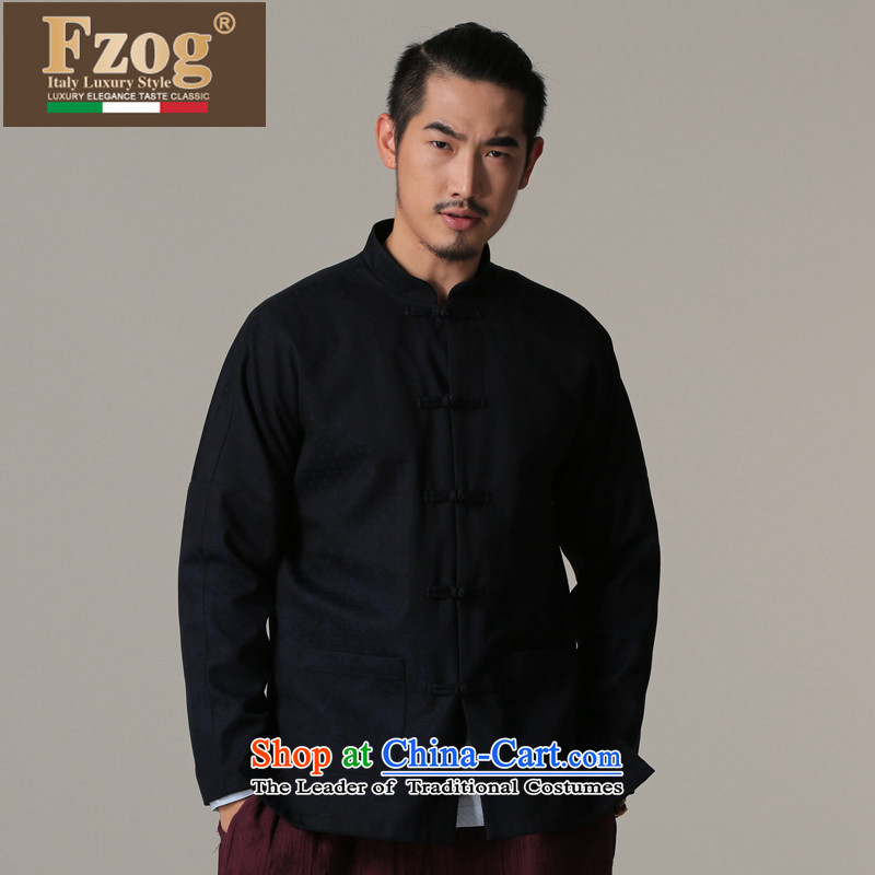 Phaedo of China FZOG/ autumn wind New Men's Jackets pure cotton in older men with Father Tang dynasty hands-free ironing dark blue S,fzog,,, shopping on the Internet