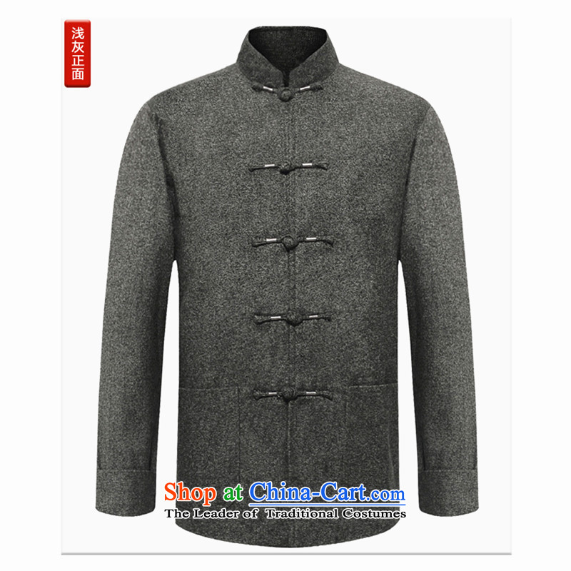 Older persons in the Tang dynasty men Chinese middle-aged men's Long-sleeve father grandfather autumn and winter jackets Tang dynasty wedding services older grandpa over birthday life jackets and light gray M Yele Ephraim ILELIN () , , , shopping on the I