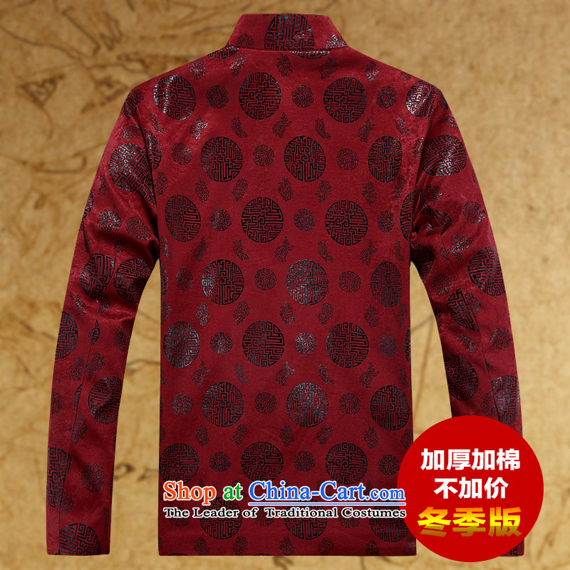 Men Tang jacket thick coat in the autumn and winter Older long-sleeved jacket plus units Tang jacket male grandfather red 185,JACK EVIS,,, shopping on the Internet