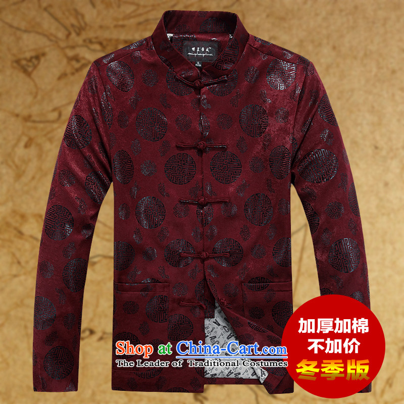 Men Tang jacket thick coat in the autumn and winter Older long-sleeved jacket plus units Tang jacket male grandfather red 185,JACK EVIS,,, shopping on the Internet
