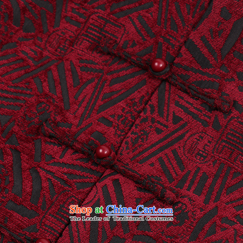 Van Gogh's new autumn and winter men Tang jackets Chinese collar disc large tie of older persons in the Garment W1370 RED 3XL, Van Gogh's shopping on the Internet has been pressed.