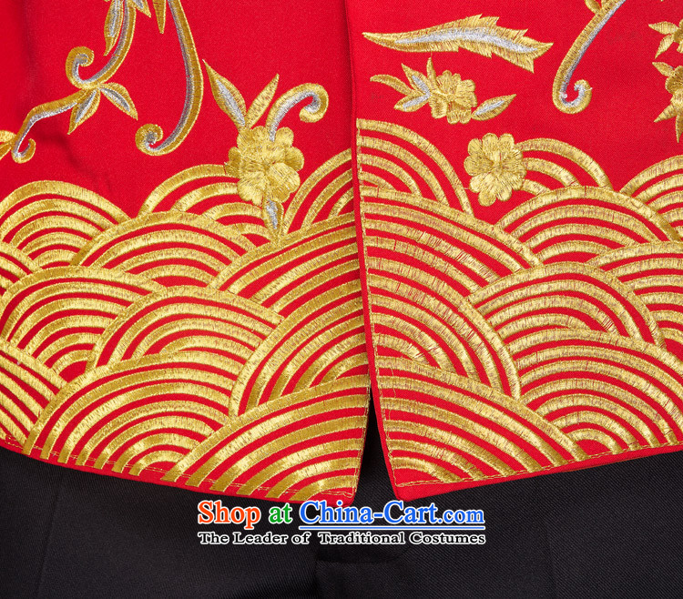 Chinese Dress-soo wo service men's new Chinese style wedding groom marriage long-sleeved Tang Dynasty Chinese tunic hi-dress costume show red 190 red 185 pictures, prices, brand platters! The elections are supplied in the national character of distribution, so action, buy now enjoy more preferential! As soon as possible.