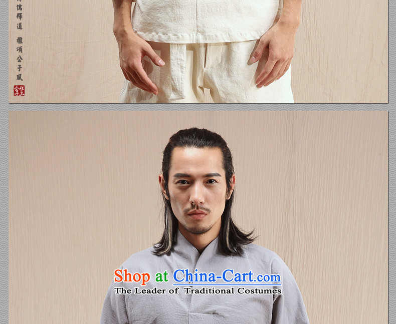 Cd 3 Model Bodhi Cox linen china Wind Jacket Chinese men casual shirts in Tang Dynasty Han-autumn and winter thick new rice white 175/92A(L) picture, prices, brand platters! The elections are supplied in the national character of distribution, so action, buy now enjoy more preferential! As soon as possible.