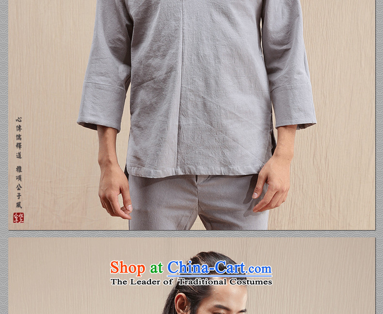 Cd 3 Model Bodhi Cox linen china Wind Jacket Chinese men casual shirts in Tang Dynasty Han-autumn and winter thick new rice white 175/92A(L) picture, prices, brand platters! The elections are supplied in the national character of distribution, so action, buy now enjoy more preferential! As soon as possible.