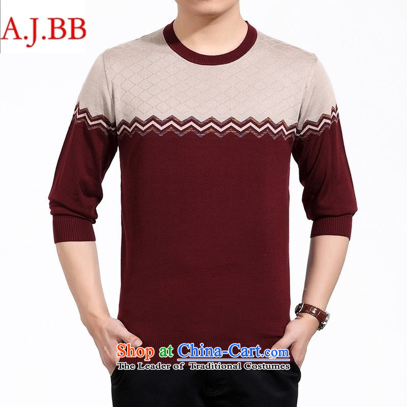 September *2015 clothes shops fall inside the new middle-aged men's business long-sleeved men wool lapel streaks kit and stylish men m1150 wine red 180,A.J.BB,,, shopping on the Internet