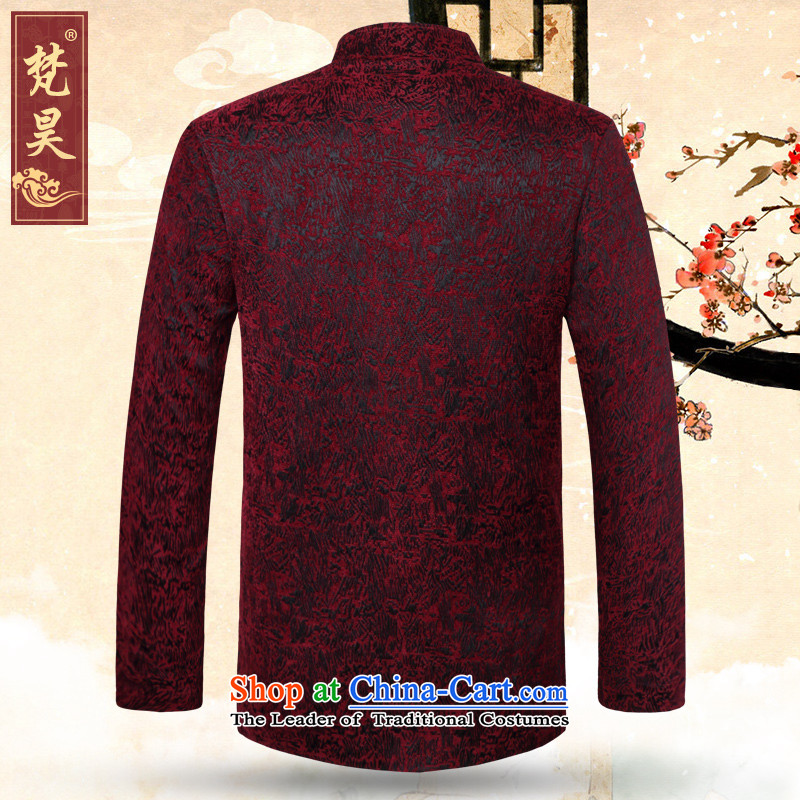 Van Gogh Ho Tang dynasty in older autumn and winter hand-held a mock-neck men's jackets W669 RED 2XL, Van Gogh's shopping on the Internet has been pressed.