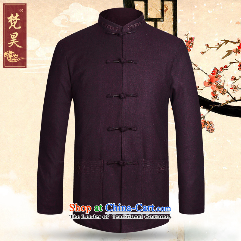 Van Gogh's new autumn and winter coats in Tang Dynasty men and elderly Chinese Dad? wool jacket with a Use W625 wine red 3XL, Van Gogh's shopping on the Internet has been pressed.