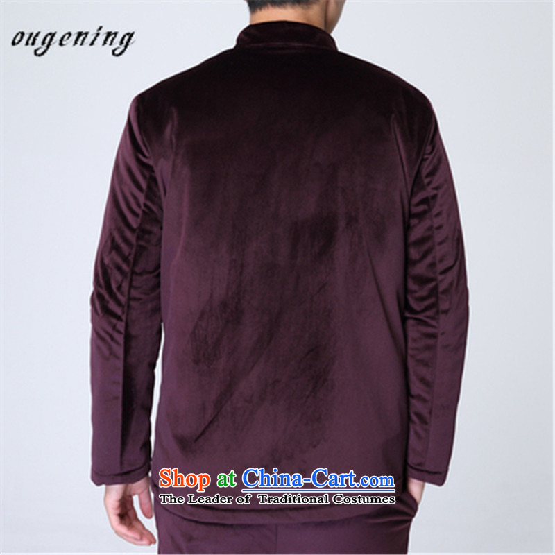 The name of the 2015 autumn of the OSCE New China wind Men's Mock-Neck Shirt embroidery ethnic retro leisure velvet jacket coat blue XL, OSCE, lemonade (ougening) , , , shopping on the Internet