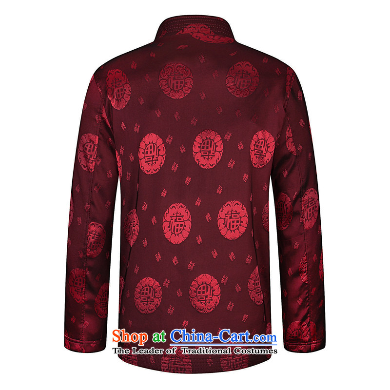 The new information Ho Man Tang jackets for autumn and winter by the lint-free thick long-sleeved shirt collar male China wind Chinese elderly in the national costumes festive Birthday holiday gifts winter, wine red 180, Ho information apparel , , , shopp
