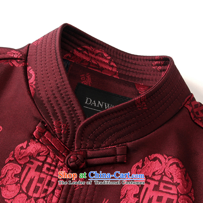 The new information Ho Man Tang jackets for autumn and winter by the lint-free thick long-sleeved shirt collar male China wind Chinese elderly in the national costumes festive Birthday holiday gifts winter, wine red 180, Ho information apparel , , , shopp