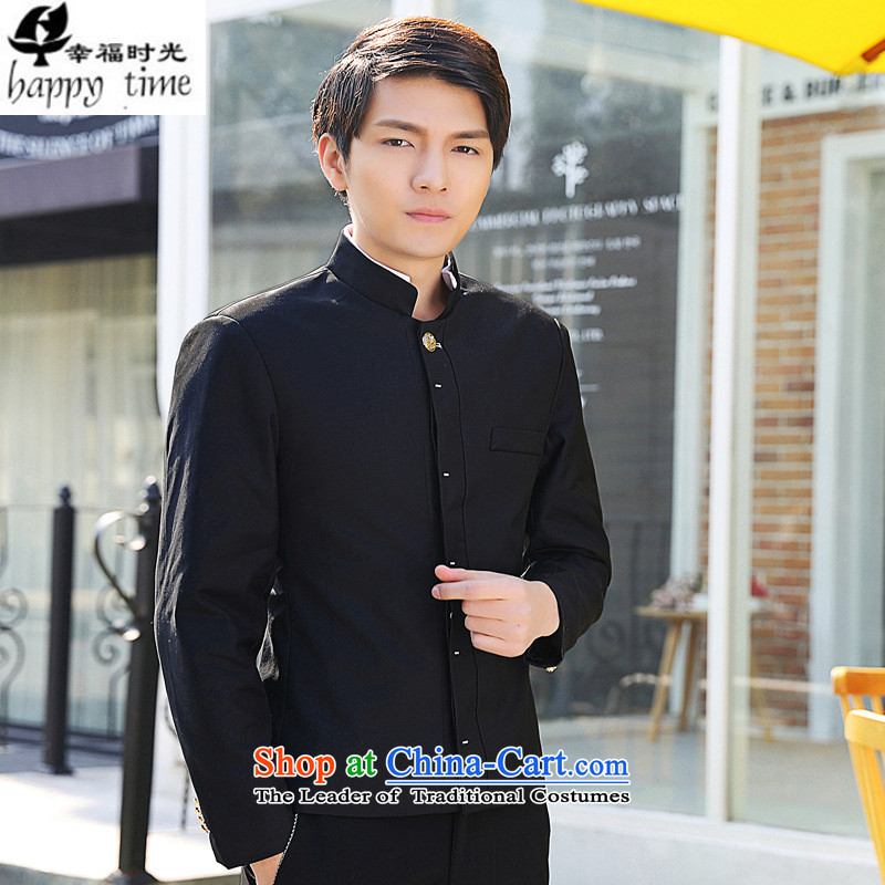 Happy Times for the autumn and winter New Men Chinese tunic suit small new autumn Men's Mock-Neck Korean Sau San style black XL, happy times (发南美州之夜) , , , shopping on the Internet