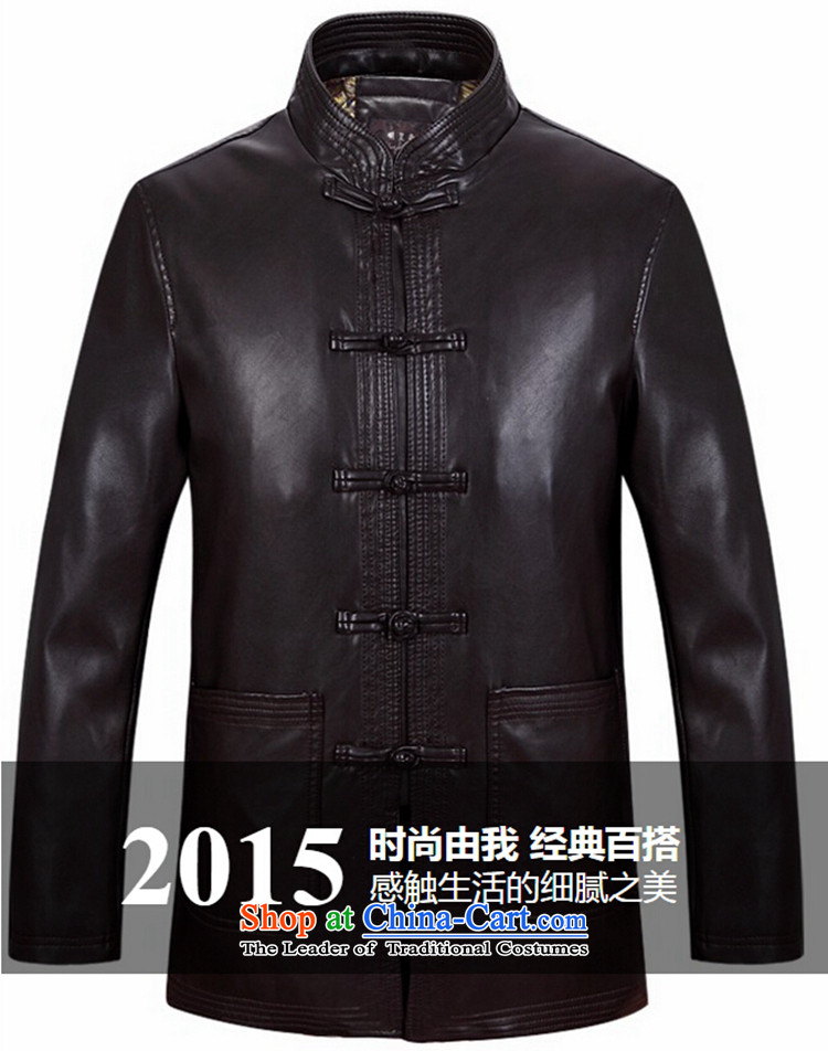 Ming Emperor Wei 2015 new autumn and winter from older men Tang add cotton leather jacket Chinese Disc tie china wind national costume father grandfather went retro Han-black XXXXL picture, prices, brand platters! The elections are supplied in the national character of distribution, so action, buy now enjoy more preferential! As soon as possible.