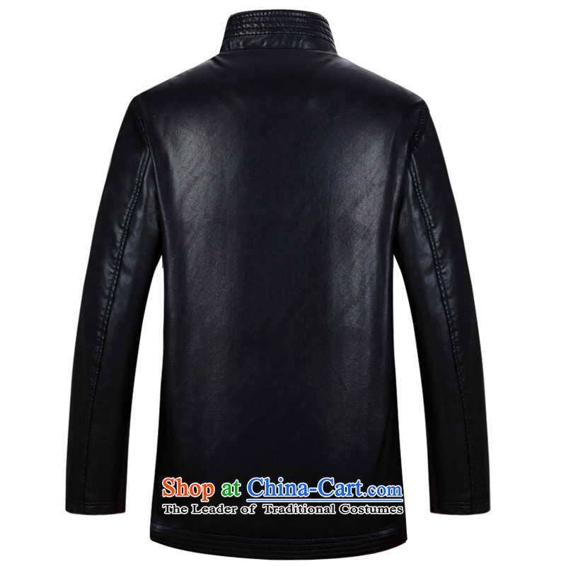 Ming Emperor Wei 2015 new autumn and winter from older men Tang add cotton leather jacket Chinese Disc tie china wind national costume father grandfather went retro Han- Ming Emperor Wei XXXXL, black , , , shopping on the Internet