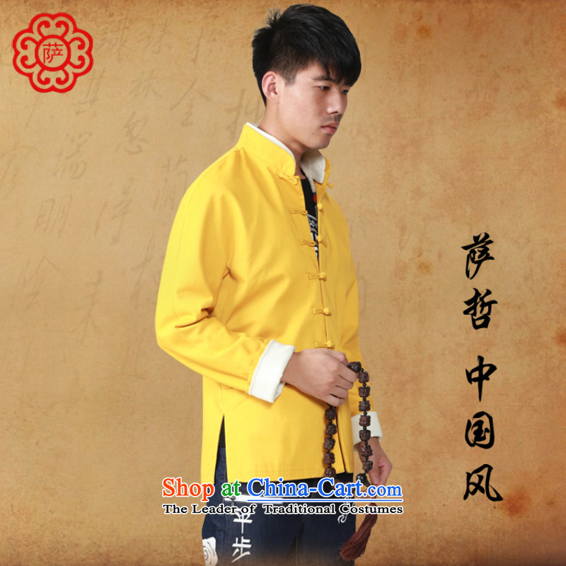 Sagci 2015 new autumn and winter national retro China wind Men's Mock-Neck stylish youth Sau San Tong Blouses Yellow M sagci (sazhe) , , , shopping on the Internet