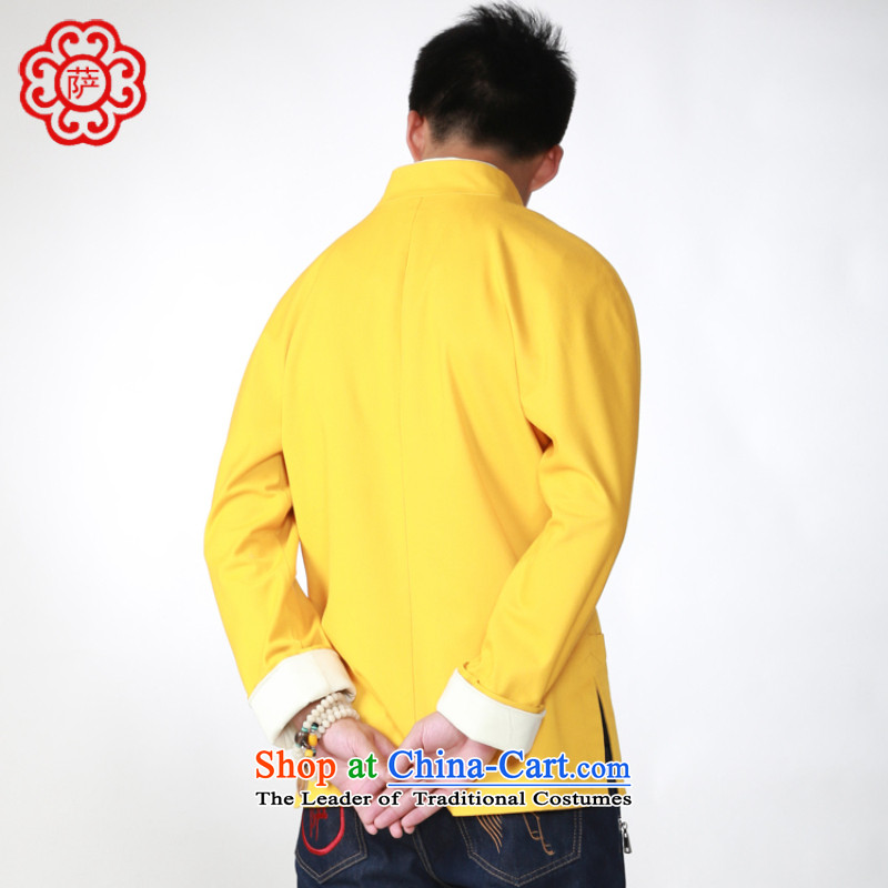 Sagci 2015 new autumn and winter national retro China wind Men's Mock-Neck stylish youth Sau San Tong Blouses Yellow M sagci (sazhe) , , , shopping on the Internet