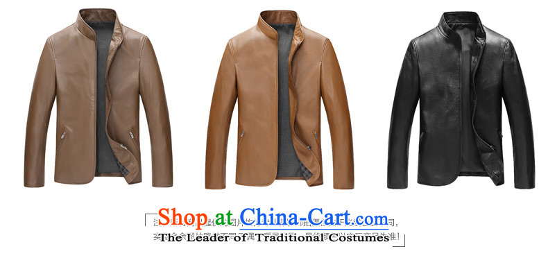 Mr. Yi Haining are leather Clothes for Men's Mock-Neck Tang Dynasty Chinese tunic business and leisure 3301 XL pictures, price Brown, brand platters! The elections are supplied in the national character of distribution, so action, buy now enjoy more preferential! As soon as possible.