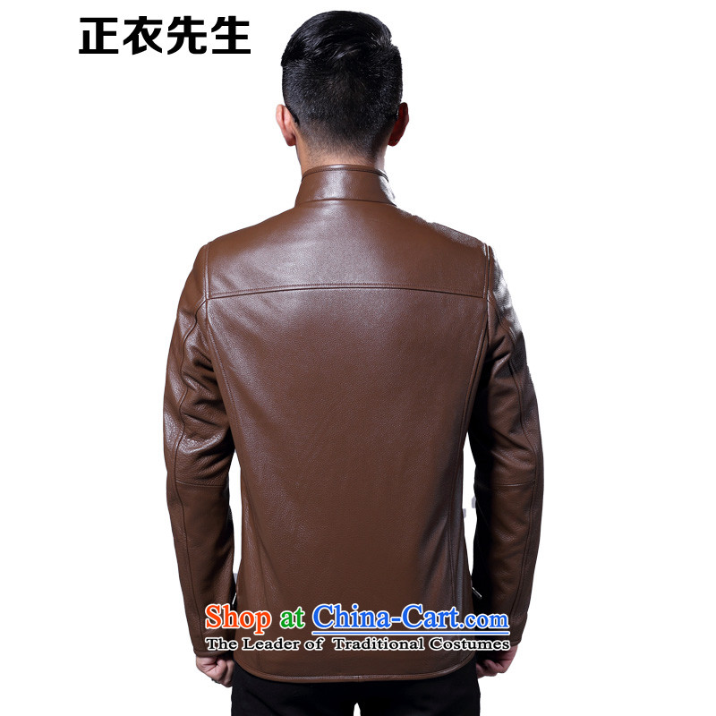 Mr. Yi Haining are leather Clothes for Men's Mock-Neck Tang Dynasty Chinese tunic business and leisure 3301 XL, Mr. Brown is Yi shopping on the Internet has been pressed.