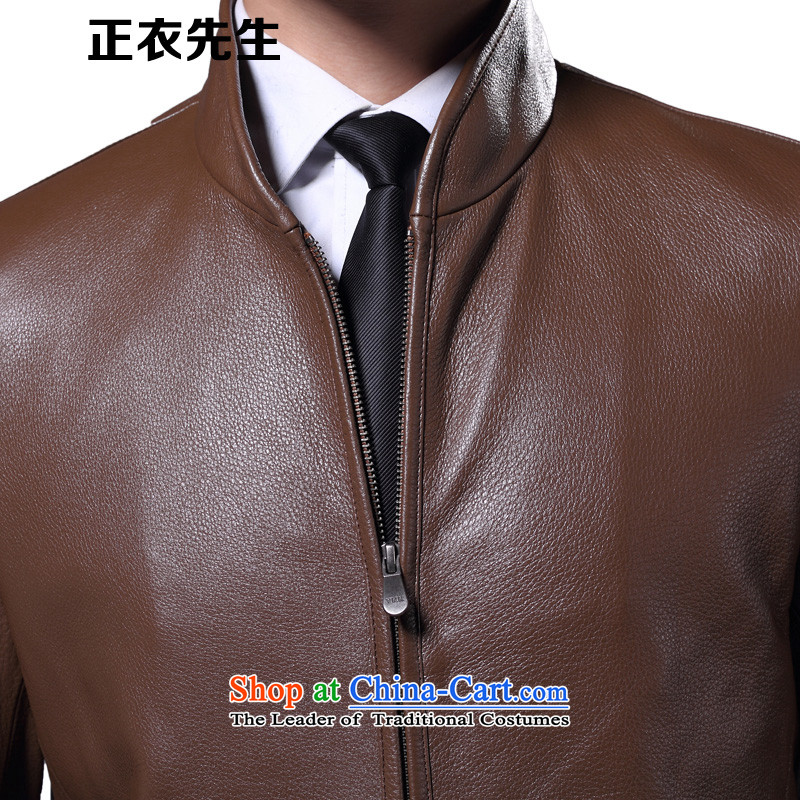 Mr. Yi Haining are leather Clothes for Men's Mock-Neck Tang Dynasty Chinese tunic business and leisure 3301 XL, Mr. Brown is Yi shopping on the Internet has been pressed.