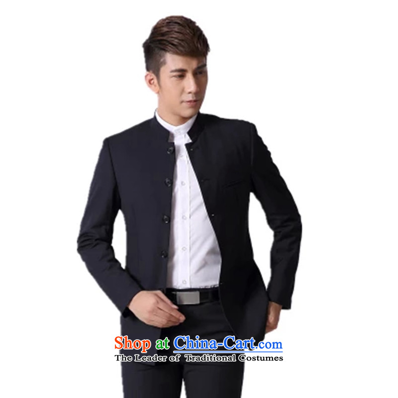 Tang dynasty China wind men detained Sau San Chinese nation-smart casual wind Youth Chinese tunic of students with navy blue shirt + pants Chinese tunic/ 160/s,adfenna,,, shopping on the Internet
