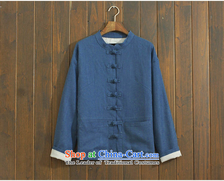 Ancient Chinese tunic literary a Chinese traditional clothes men Fall/Winter Collections 2015 New Tang dynasty retro national wind jacket linen Han-cannabis jacket male and peacock blue jacket, 165/M - ideal for 100-120 catty picture, prices, brand platters! The elections are supplied in the national character of distribution, so action, buy now enjoy more preferential! As soon as possible.