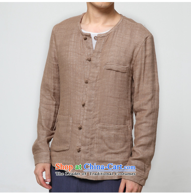 Red Addis Ababa poem Yao  2015 autumn and winter new men retro China wind linen clothes Chinese leisure cotton linen long-sleeved sweater jacket male Tang dynasty brown XXL picture, prices, brand platters! The elections are supplied in the national character of distribution, so action, buy now enjoy more preferential! As soon as possible.