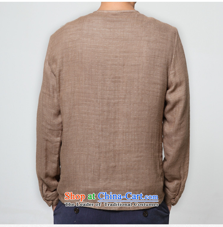 Red Addis Ababa poem Yao  2015 autumn and winter new men retro China wind linen clothes Chinese leisure cotton linen long-sleeved sweater jacket male Tang dynasty brown XXL picture, prices, brand platters! The elections are supplied in the national character of distribution, so action, buy now enjoy more preferential! As soon as possible.