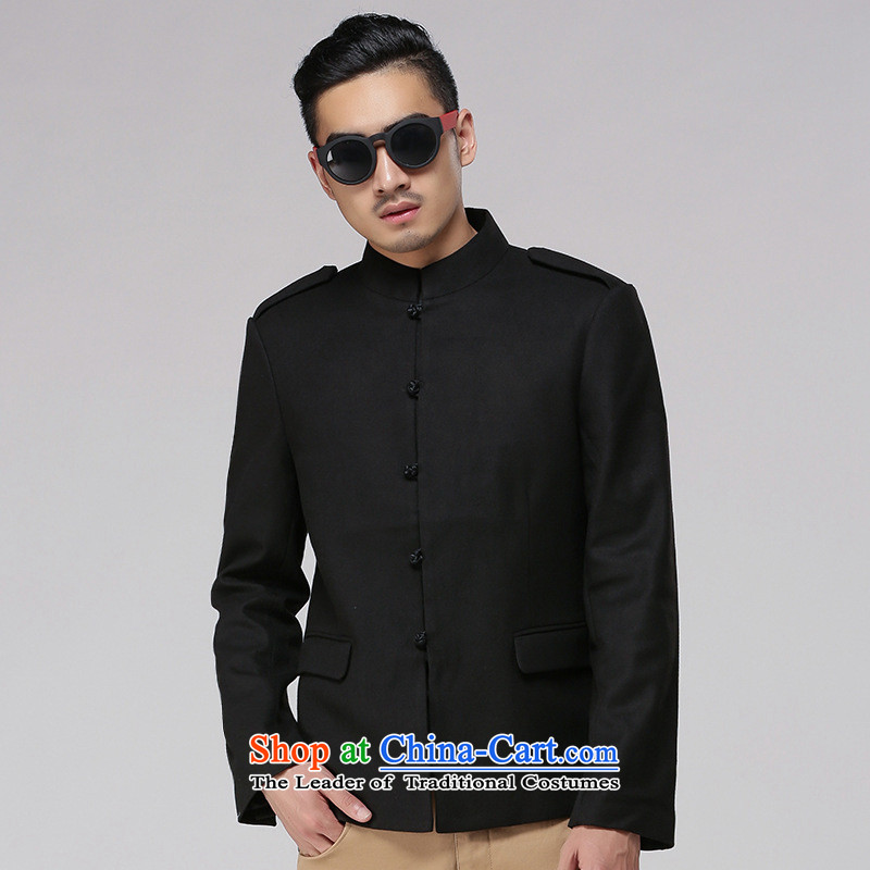 Dan Jie Shi China wind cotton linen Tang Gown of older persons in the men's double-sided wear long-sleeved jacket Sau San disk-l chinese black 180/96(XL), Dan Jie Shi (DAN JIE SHI) , , , shopping on the Internet