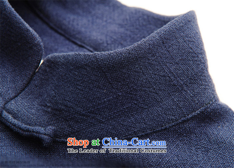 Phaedo of China FZOG/ wind asymmetric cotton linen cheongsams pure color wild collar up long-sleeved blouses and detained Blue L picture, prices, brand platters! The elections are supplied in the national character of distribution, so action, buy now enjoy more preferential! As soon as possible.